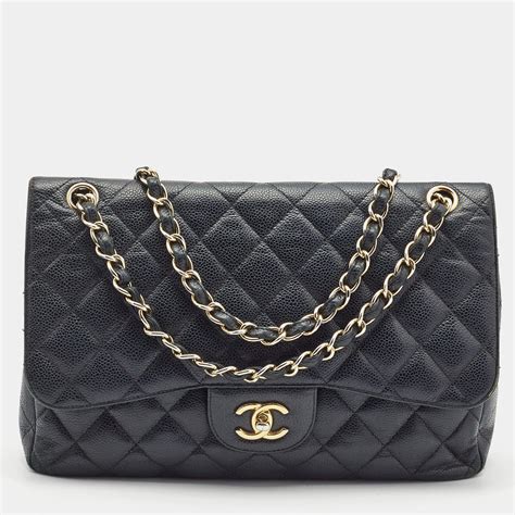 chanel black leather handbag close|black chanel jumbo flap bag.